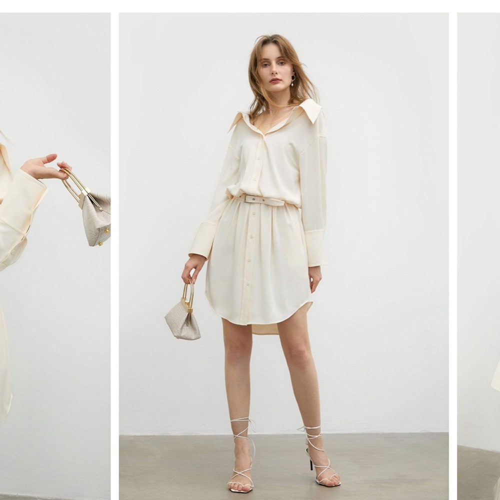 Creamsicle Shirt Dress - L / LemonChiffon